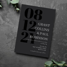 Élégant Mariage de typographie gris foncé et noir