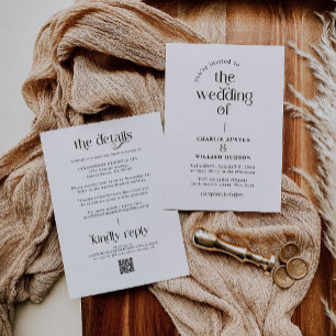 Invitation Élégant Mariage de typographie rétro