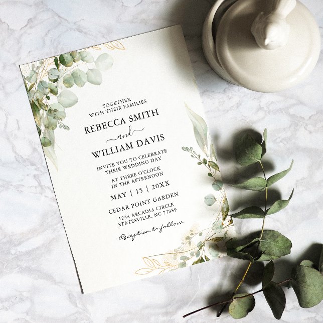 Invitation Elégant Mariage de verdure Eucalyptus (Our elegant Eucalyptus Invitation sets the tone for a sophisticated and memorable celebration.)