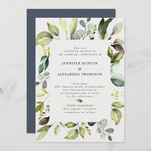 Invitation Elégant Mariage de verdure Eucalyptus