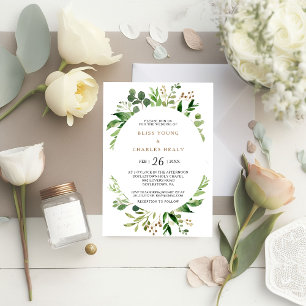 Invitation Elégant Mariage de verdure feuille Eucalyptus