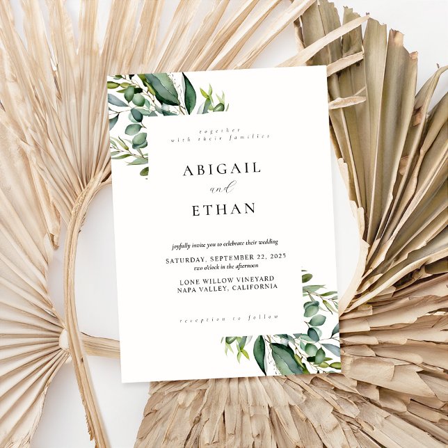 Invitation Élégant Mariage de verdure rustique (Créateur téléchargé)