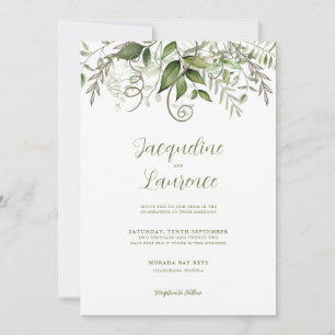 Invitation Élégant Mariage de verdure tropicale