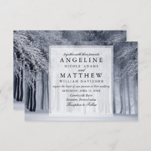 Invitation Élégant mariage des flocons de neige de Winter Won