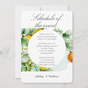 Invitation Elégant Mariage d'été fleuri & Fruits