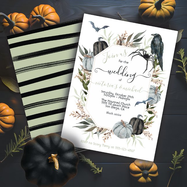 Invitation Élégant Mariage d'Halloween moderne (Créateur téléchargé)