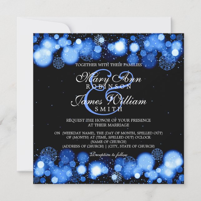 Invitation Elégant mariage d'hiver (Devant)