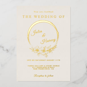 Invitation Elegant Mariage d'ivoire d'or