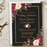 Concevez et imprimez en ligne l'invitation Cadre floral, mariage