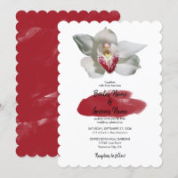 Elégant mariage d'orchidée bordeaux blanc Invitati