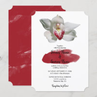 Elégant mariage d'orchidée bordeaux blanc Invitati