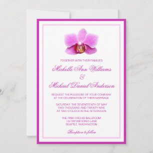 Invitation Élégant Mariage d'orchidée rose