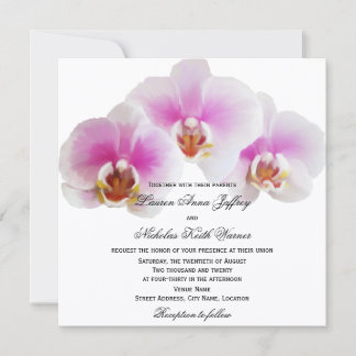 Invitation Élégant Mariage d'orchidées peintes