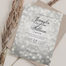 Élégant Mariage éclaire Vintage argent QR RSVP