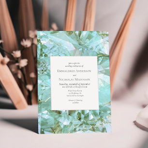 Invitation Elégant Mariage en cristal de verre de mer