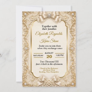 Invitation Élégant mariage en dentelle blanche douce