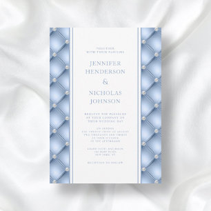 Invitation Élégant Mariage en poudre bleu diamant touffu