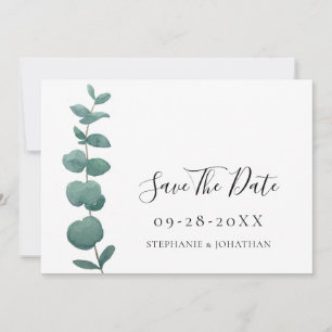 Invitation Elégant Mariage Eucalyptus Enregistrer La Date