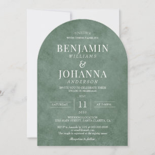 Invitation Élégant Mariage Eucalyptus Green Arch