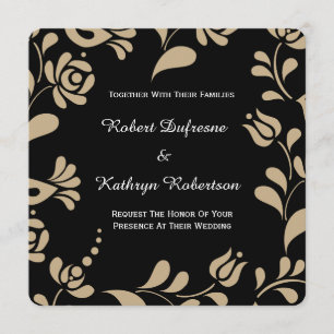 Invitation Élégant Mariage européen d'art populaire