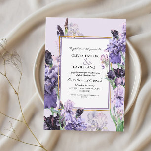 Invitation Élégant Mariage Flora Irises de printemps