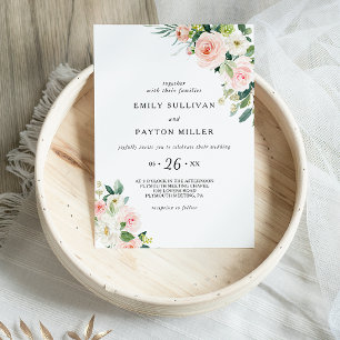 Invitation Élégant Mariage Floral