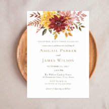 Élégant mariage floral aquarelle automnal