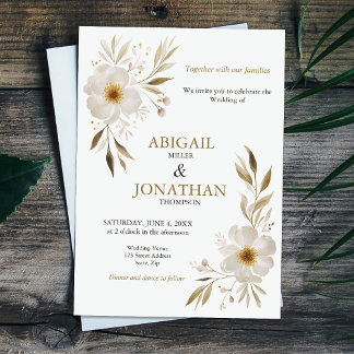 Invitation Élégant Mariage floral blanc délicieux
