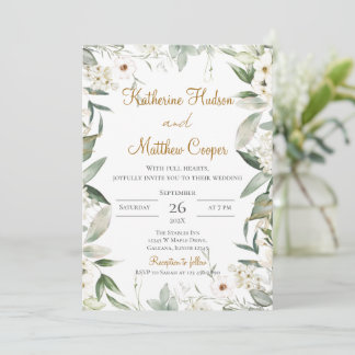 Invitation Élégant Mariage floral Boho