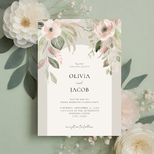 Invitation Élégant Mariage floral Boho