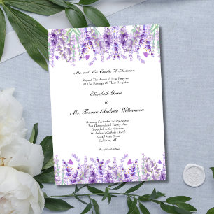 Invitation Élégant mariage floral botanique à la lavande