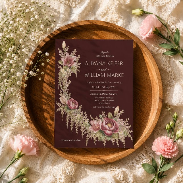 Invitation Élégant Mariage Floral Botanique Romantique (Créateur téléchargé)