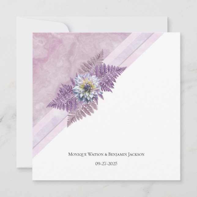 Invitation Élégant Mariage floral de fougères (Devant)