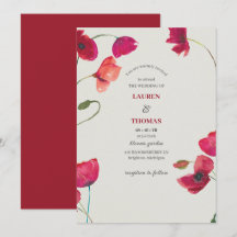 Élégant Mariage floral de pavot rouge