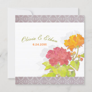 Invitation Élégant Mariage floral de pivoine asiatique
