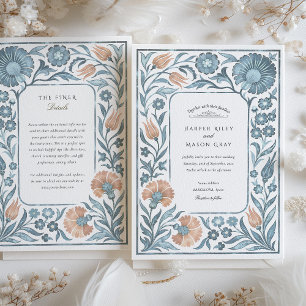 Invitation Élégant Mariage floral de style Iznik