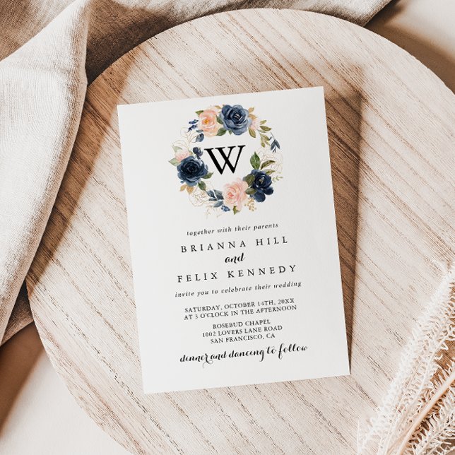 Invitation Élégant Mariage Floral d'hiver simple (Créateur téléchargé)