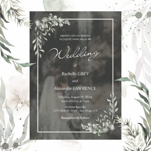 Invitation Élégant mariage floral eucalyptus humeur Design