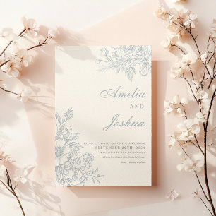 Invitation Élégant Mariage Floral Floral