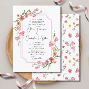 Invitation Elégant Mariage floral romantique