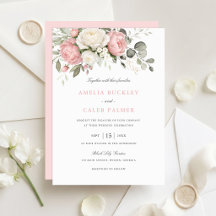 Élégant Mariage Floral Rose Pâle et Verdure