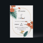 Invitation Élégant Mariage floral tropical<br><div class="desc">Le design présente un design floral tropical magnifique et vibrant qui respire l'élégance et le raffinement. La végétation luxuriante et les fleurs vibrantes sont une parfaite représentation de la beauté et du charme d'un mariage tropical. La typographie élégante et la disposition élégante complètent le design floral tropical, créant un design...</div>