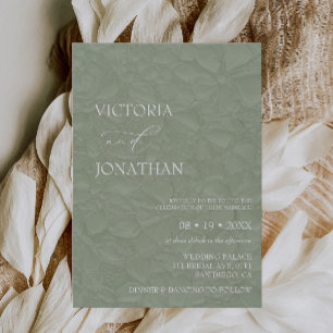 Invitation Élégant mariage floral vert sauge