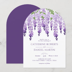 Invitation Elégant Mariage floral Wisteria Watercolor