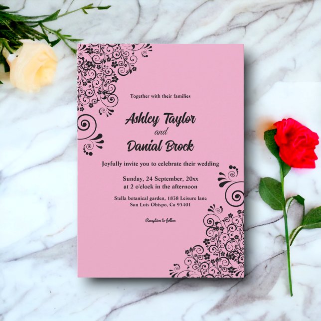 Invitation Élégant Mariage flou décoratif simple (Créateur téléchargé)