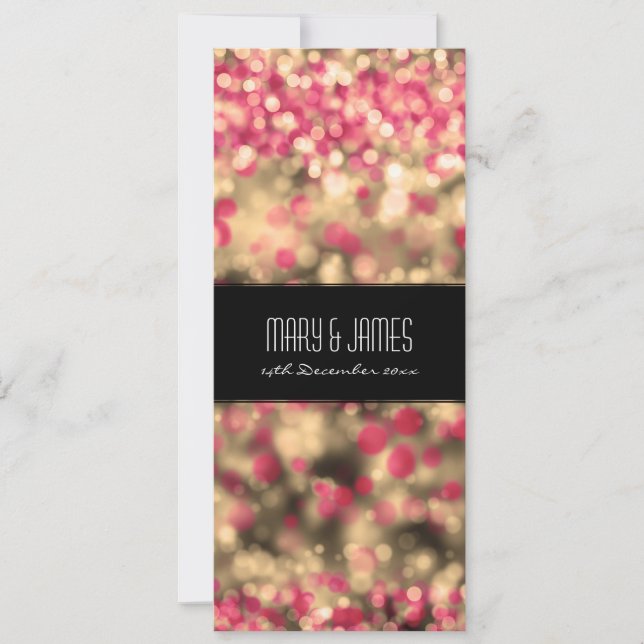 Invitation Elégant Mariage Fuchsia Et Lumières Étincelantes O (Devant)