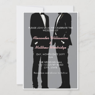 Invitation Elégant Mariage gay moderne