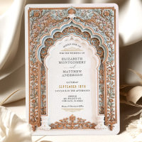 Elégant Mariage Gold & Blue Filigree