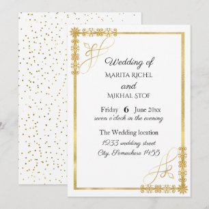 Invitation Élégant Mariage Gold Foil