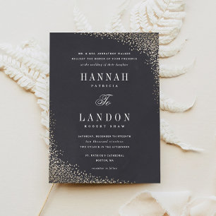 Invitation Élégant Mariage Gold Shimmer